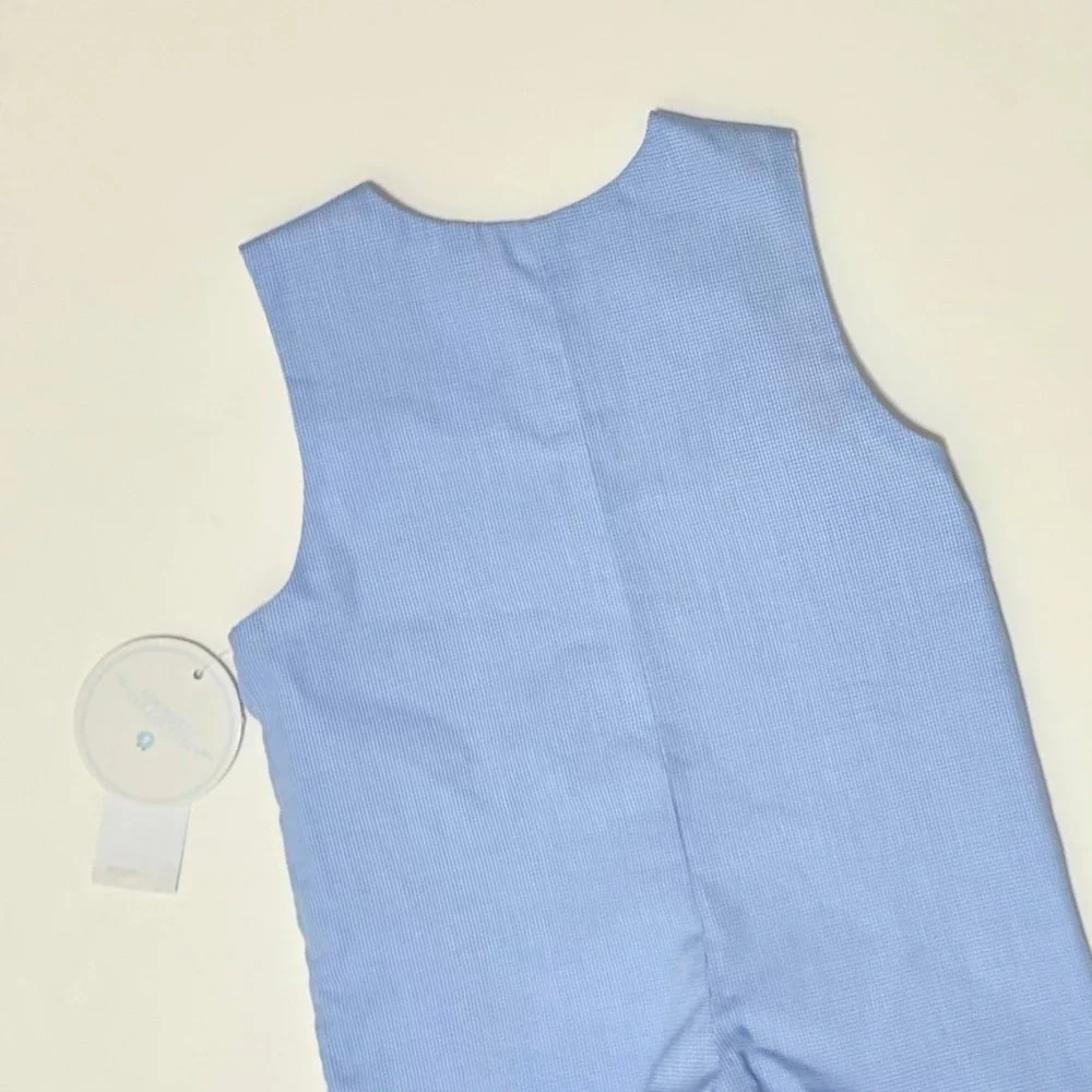 NWT!! EDGEHILL COLLECTION Smocked Bunny Gingham Plaid Romper Blue 12‎ Months